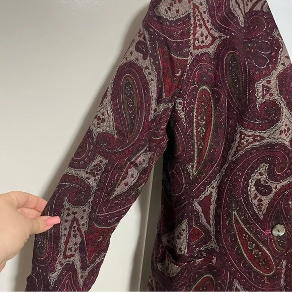 EUC Vintage 1970s Paisley Blazer Jacket Women Size 10 ILGWU Union Made USA - Picture 3 of 8